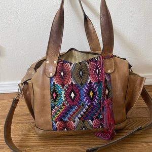 Large Nena & co style crossbody ,tote or backpack handbag hand made in Guatemala